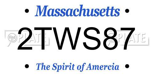 2TWS87 Massachusetts License Plate