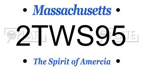 2TWS95 Massachusetts License Plate