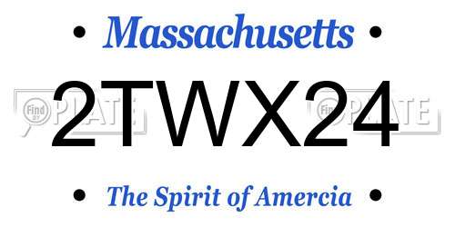 2TWX24 Massachusetts License Plate