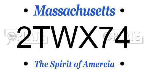 2TWX74 Massachusetts License Plate