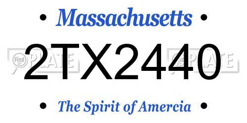 2TX2440 Massachusetts License Plate