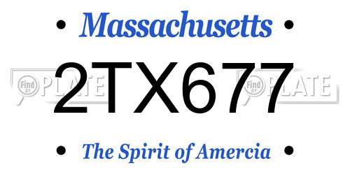 2TX677 Massachusetts License Plate