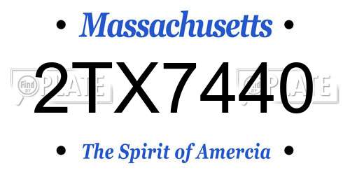2TX7440 Massachusetts License Plate