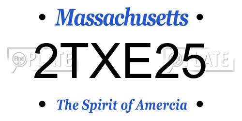 2TXE25 Massachusetts License Plate