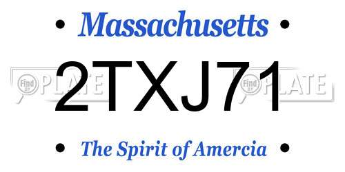 2TXJ71 Massachusetts License Plate