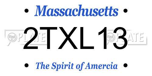 2TXL13 Massachusetts License Plate
