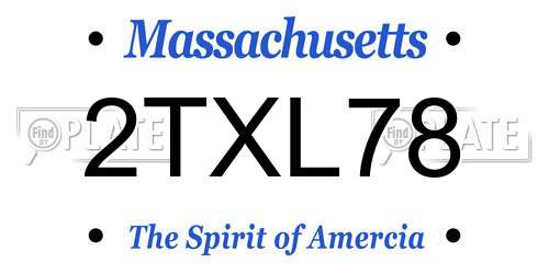 2TXL78 Massachusetts License Plate