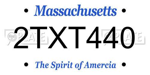 2TXT440 Massachusetts License Plate
