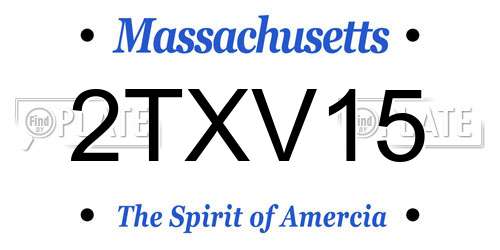 2TXV15 Massachusetts License Plate