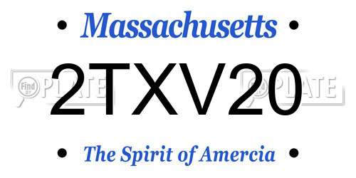 2TXV20 Massachusetts License Plate
