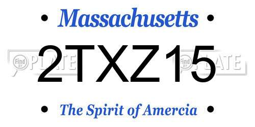 2TXZ15 Massachusetts License Plate