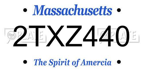 2TXZ440 Massachusetts License Plate