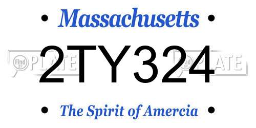 2TY324 Massachusetts License Plate