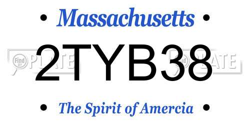 2TYB38 Massachusetts License Plate
