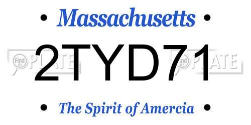2TYD71 Massachusetts License Plate