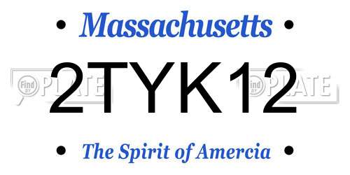 2TYK12 Massachusetts License Plate