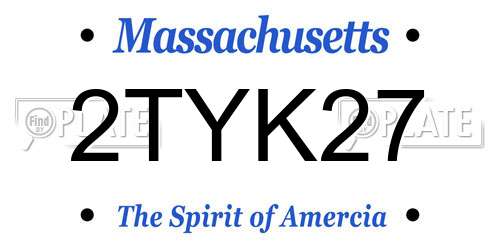 2TYK27 Massachusetts License Plate
