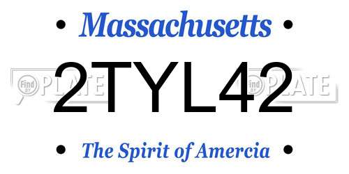 2TYL42 Massachusetts License Plate