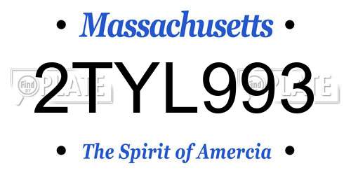 2TYL993 Massachusetts License Plate