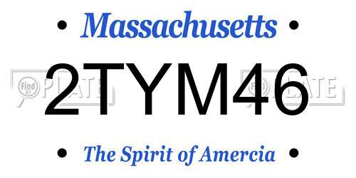 2TYM46 Massachusetts License Plate