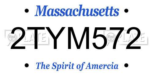 2TYM572 Massachusetts License Plate