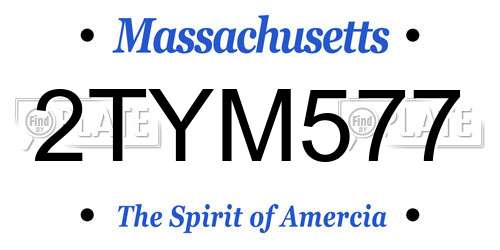 2TYM577 Massachusetts License Plate