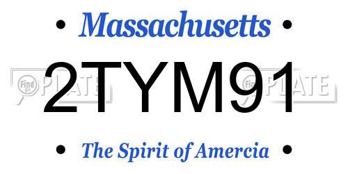 2TYM91 Massachusetts License Plate