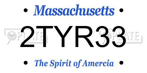 2TYR33 Massachusetts License Plate