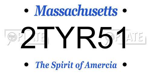 2TYR51 Massachusetts License Plate