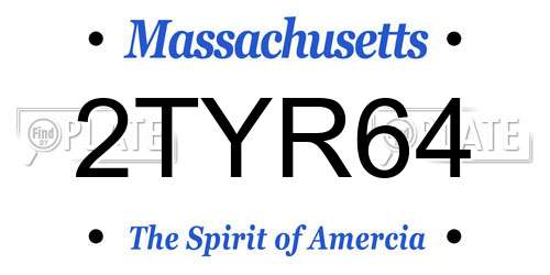 2TYR64 Massachusetts License Plate