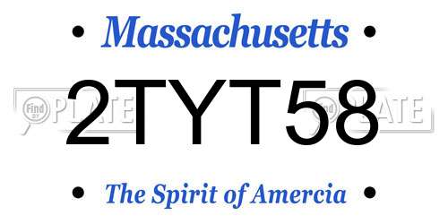 2TYT58 Massachusetts License Plate