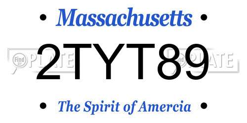 2TYT89 Massachusetts License Plate