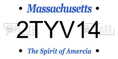 2TYV14 Massachusetts License Plate