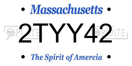 2TYY42 Massachusetts License Plate