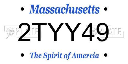 2TYY49 Massachusetts License Plate