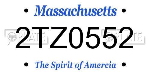 2TZ0552 Massachusetts License Plate