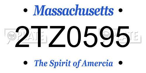 2TZ0595 Massachusetts License Plate