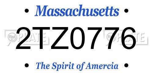 2TZ0776 Massachusetts License Plate