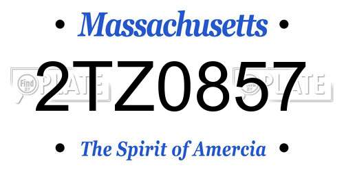 2TZ0857 Massachusetts License Plate