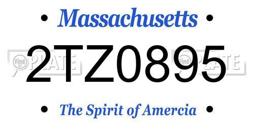 2TZ0895 Massachusetts License Plate