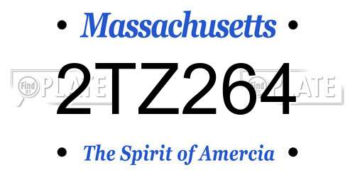 2TZ264 Massachusetts License Plate