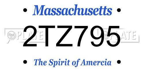 2TZ795 Massachusetts License Plate