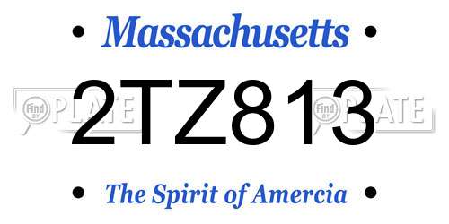 2TZ813 Massachusetts License Plate