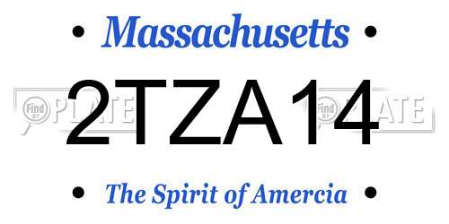 2TZA14 Massachusetts License Plate