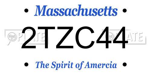 2TZC44 Massachusetts License Plate