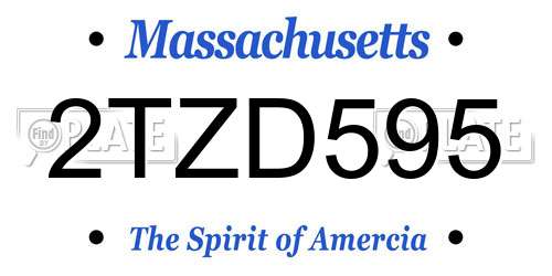 2TZD595 Massachusetts License Plate
