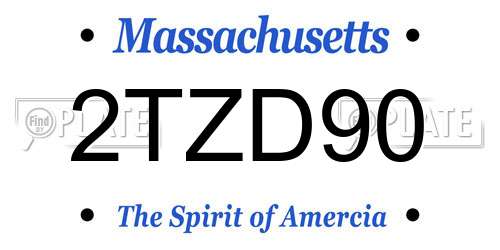 2TZD90 Massachusetts License Plate