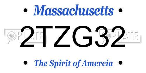 2TZG32 Massachusetts License Plate