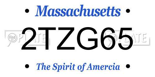 2TZG65 Massachusetts License Plate