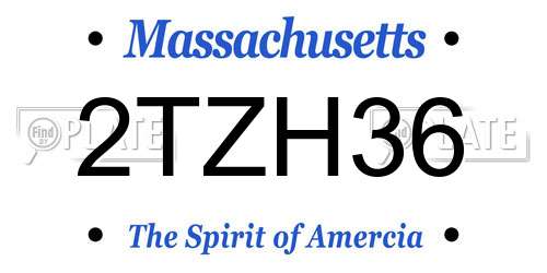 2TZH36 Massachusetts License Plate